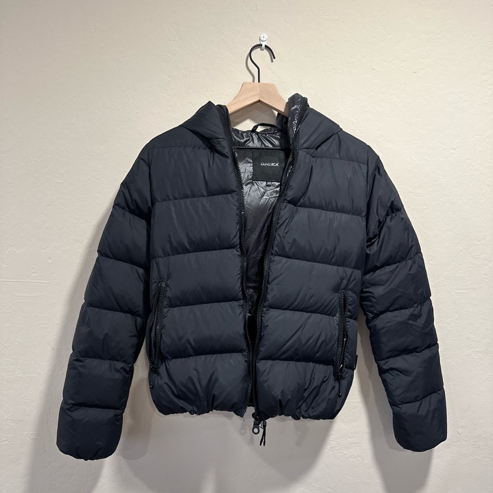 DUVETICA Thia Tier Full Zip Down Puffer Jacket Black Size 40